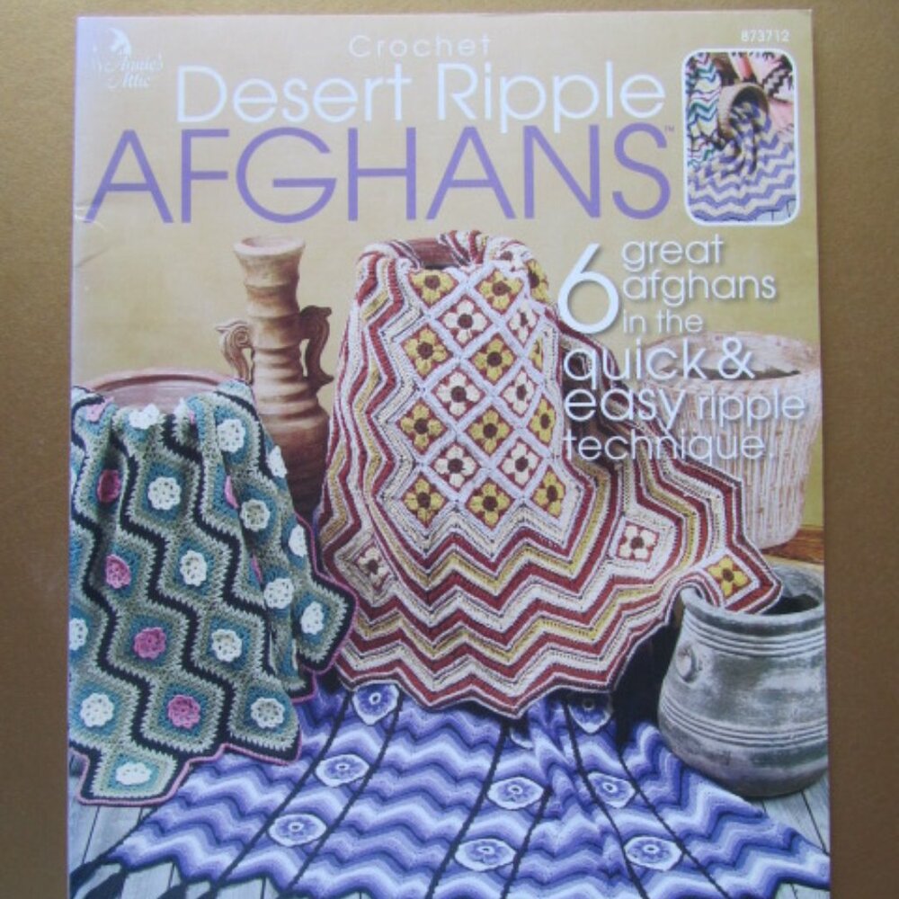 Desert Ripple Afghans Crochet Booklet 873712 Annie’s Attic 2002